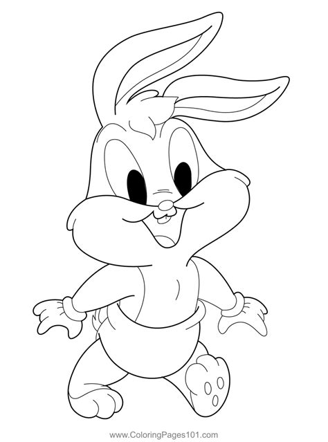 Little Bugs Bunny Walking Coloring Page Bunny Coloring Pages Dinosaur