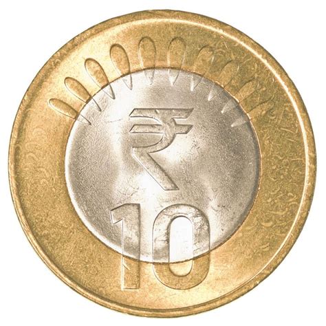 10 Indian Rupees Coin Isolated On White Background Ad Rupees