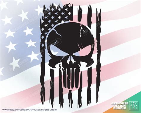 Digital Svg Digital Download Skull Silhouette Skull Flag