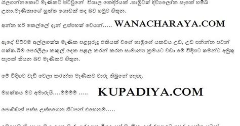 Sinhala Wela Kupadiya සිංහල වල් වීඩියෝ වල් කතා Wanacharaya Sinhala