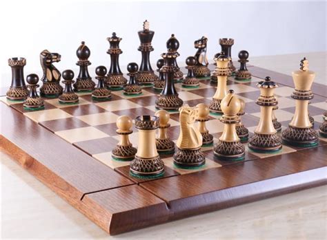 Heirloom Burnt Finish Grandmaster Chess Set Chess House
