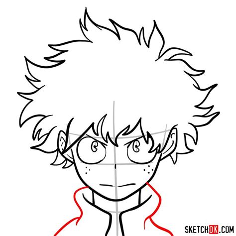 How To Draw Deku S Face Sketchok Easy Drawing Guides My Xxx Hot Girl