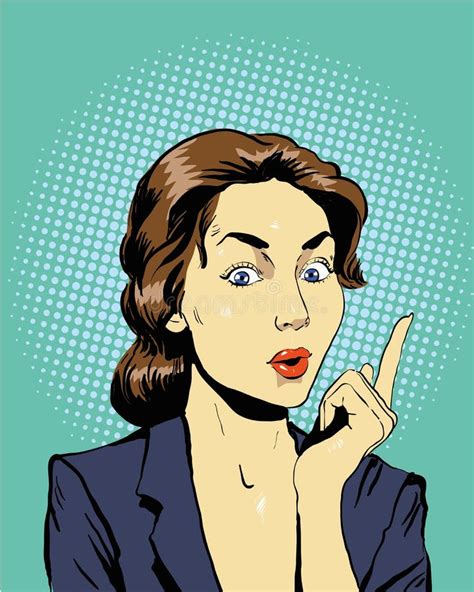 Thinking Woman Vector Illustration In Retro Pop Art Comic Style Stock