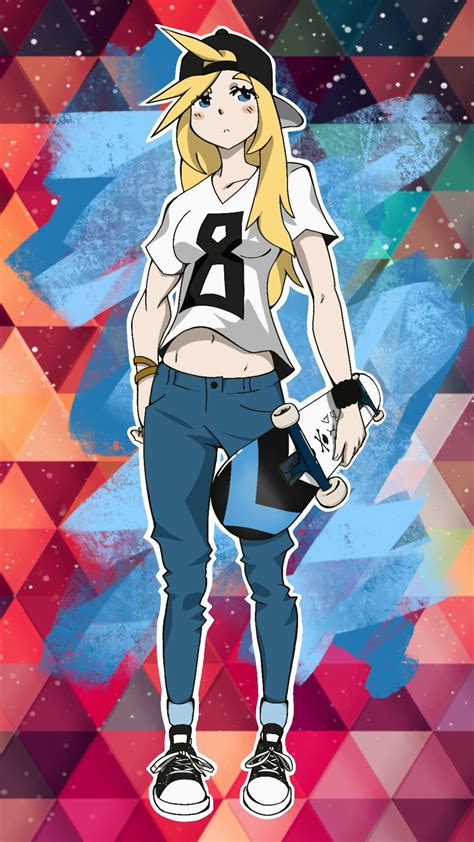 Edit Anime Skater Girl K8 Chill Pose By