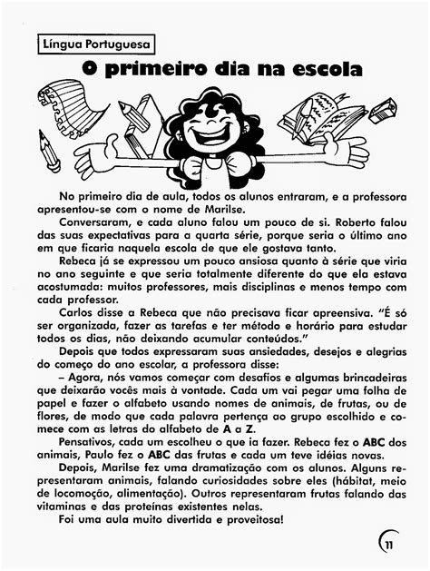 Escola Saber Atividades De Português 3 Ano Fundamental Para Imprimir