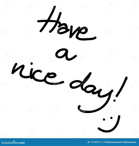 Have A Nice Day Lettering Text And Smile Face Isolated On A White