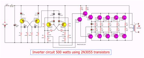 Looking at the given dc modem ups circuit diagram we can see a simple yet interesting configuration involving a couple of diodes d1, d2, and resistor r1. Inverter circuit 500w, 12V to 220V - ElecCircuit.com