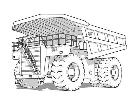 Super Dump Truck On Mining Site Coloring Page : Kids Play Color