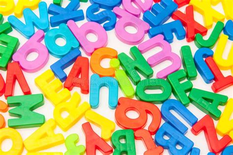 Colorful Alphabet Letters On White Stock Image Image Of Plastic Blue
