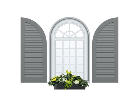 Louvered Arch Top Composite Exterior Shutter No Mid Rail 1 Pair