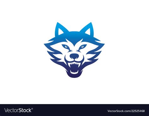 Check spelling or type a new query. Creative angry blue wolf head logo Royalty Free Vector Image