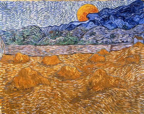 Van Gogh Paesaggio Con Covoni E Luna Nascente 1889 Olio Su Tela Cm