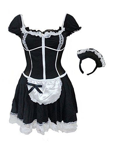 bslingerie women black french maid cosplay costume dress outfit maid costume french maid