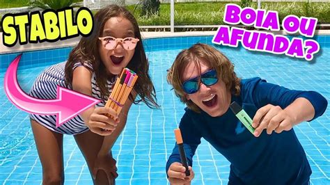 Boia Ou Afunda Com Material Escolar Na Piscina Youtube