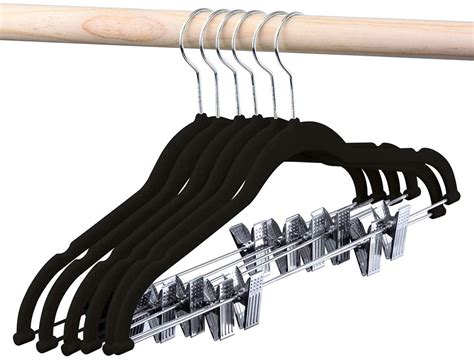 We are passionate to make you fashionate! Velvet Skirt Hangers 24 Packs Velvet Hangers with Clips ...