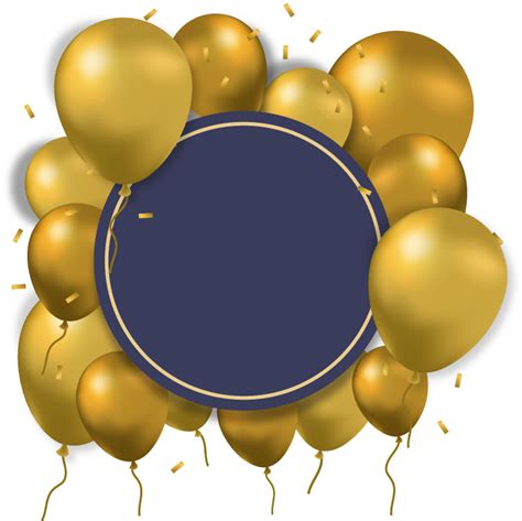 Download Balloon Gold Computer File - Blue And Gold Balloons Png - Full png image
