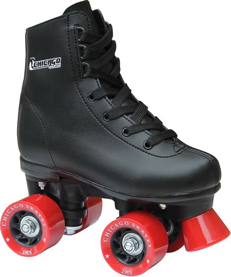 Chicago Boys Classic Quad Roller Skates Black Junior Rink Skates Size