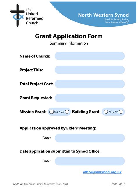 Grants North Western Synod Of The United Reformed Church