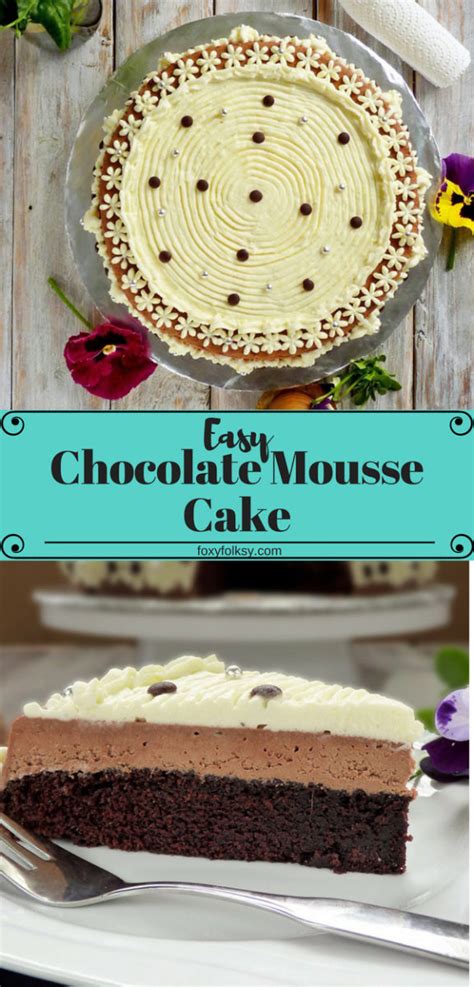 Here are some piping tips Easy Chocolate Mousse Cake Recipe | Foxy Folksy
