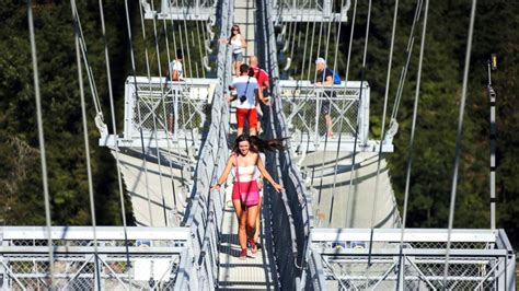 Take A Terrifying Walk Along The Worlds Longest Footbridge Abc News