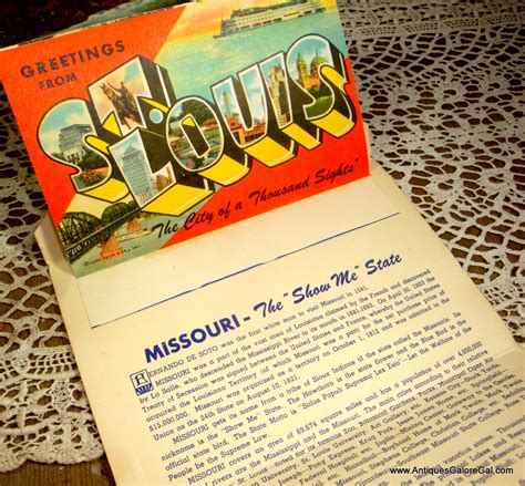 Vintage Postcard Souvenir Folder Greetings From Missouri And Etsy