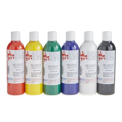 G1563928 Scola Fabric Paint 300ml Standard Colours Pack Of 6