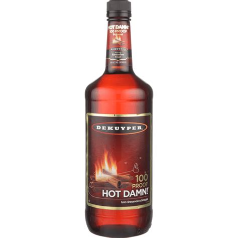 Dekuyper Hot Damn 100 Proof Cinnamon Schnapps Liqueur 750 Ml