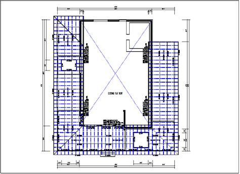 Existing Flat Roof Plan View Detail Dwg File Cadbull