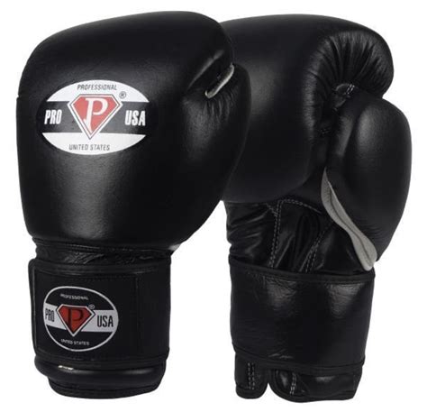 Pro Usa Professional Hook N Loop Black Boxing Gloves