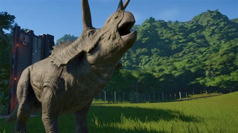 Jurassic World Evolution Triceratops Mozposter