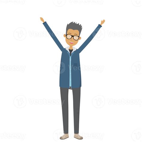 Free Cheerful Man Said Hurrah PNG With Transparent Background