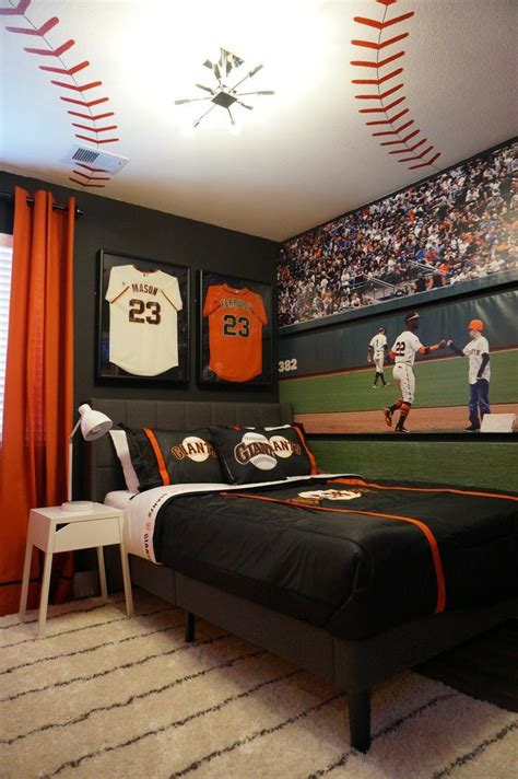 Home Bedroom Idea 🛏 In 2020 Baseball Themed Bedroom Boy Sports