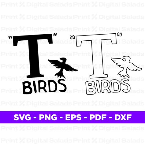 T Birds Logo Svg Png Grease T Birds Logo Svg Old Film Etsy Finland