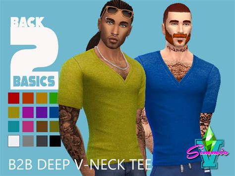 Sims 4 — Simmiev B2b Deep V Neck Tee By Simmiev — The Classic Deep