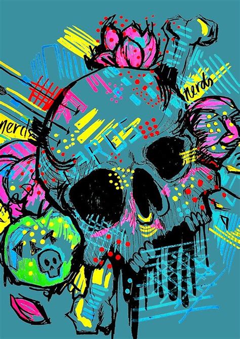 Graffiti Skull Spiral Notebook By Acompanyofn3rds Skull Art Doodle