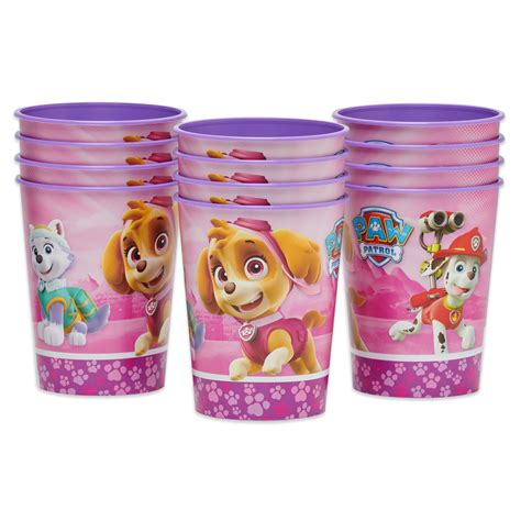 American Greetings Paw Patrol Pink 16oz Plastic Party Cups 8 Count