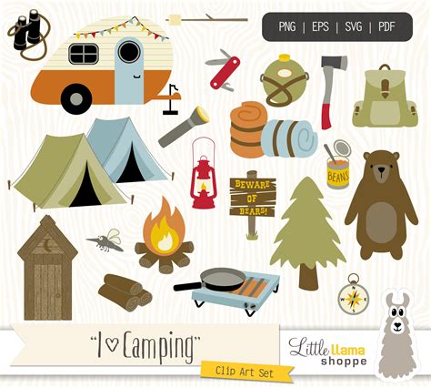 Camping Clipart Backpacking Clip Art Camp Clipart Hiking Etsy Canada