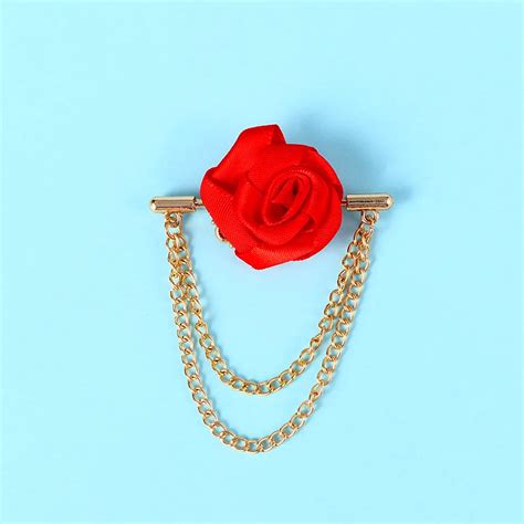 Fashion Men S Suits Brooch Pins Brooches Men Wedding Rose Flower Chain Lapel Pin Corsage Coat