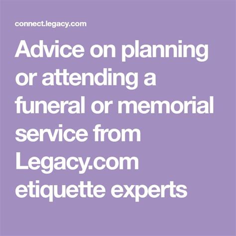 Advice On Planning Or Attending A Funeral Or Memorial Service From