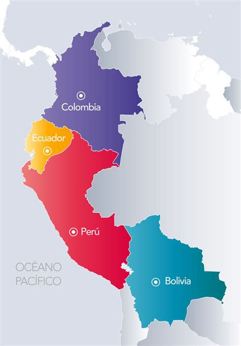 A Través De Un Mapa Señala Los Países Que Formaron La Federacion Andina