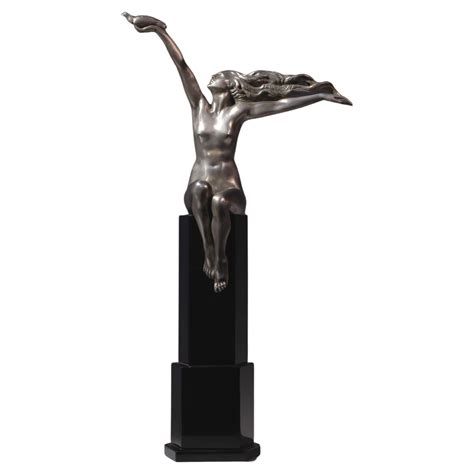 Art Deco Double Figure Bronze Cervitaur Nude On A Half Mandeer
