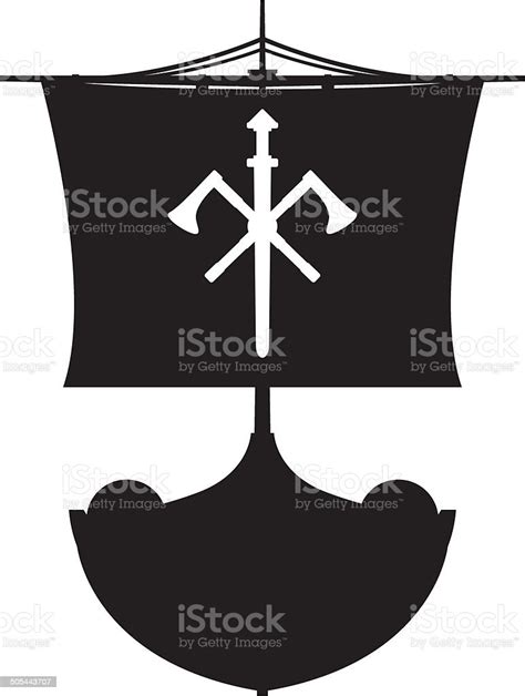 Viking Warrior Longship In Silhouette Stock Illustration Download