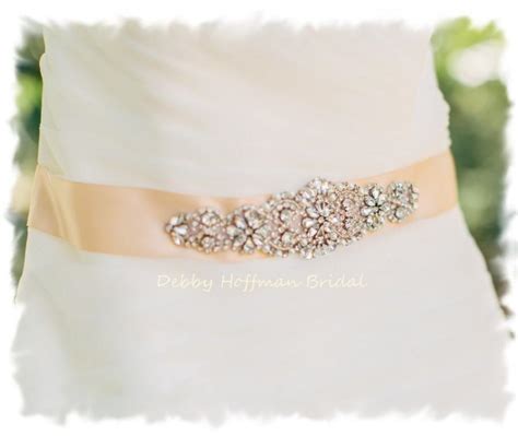 Blush Bridal Sash Pearl Wedding Dress Belt Pearl Crystal Bridal Belt