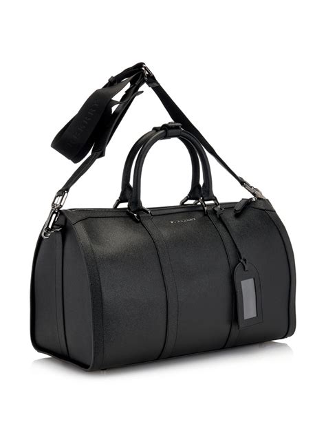 Burberry Leather Weekend Bag in Black for Men | Lyst