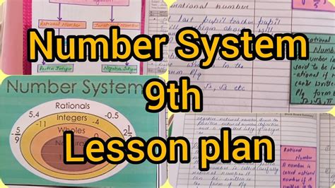 Number System Class 9th Lesson Plan Of Bed Lesson Plan Of Class 9th For Bed Youtube