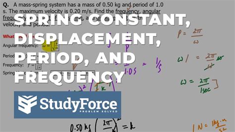 Calculation do mass and spring constant from the period formula in mass/spring simple harmonic motion. Mass-Spring System | Calculate Spring Constant ...