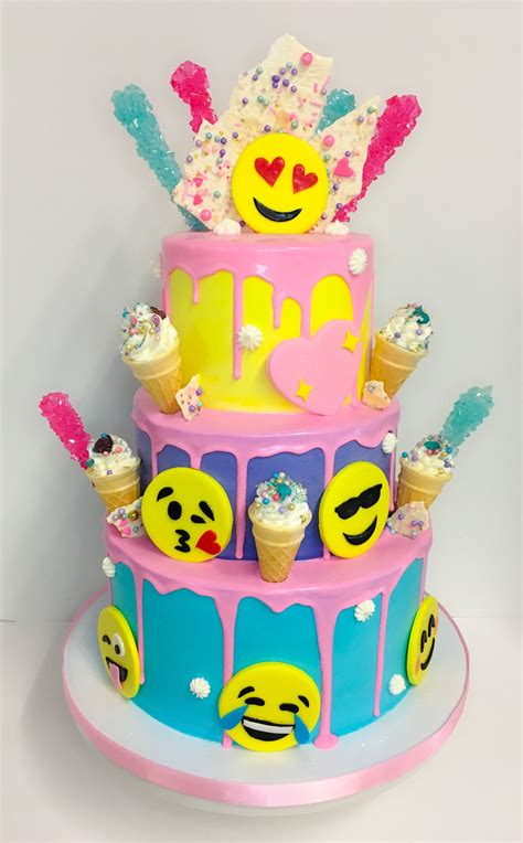 Emoji Drip Cake Emoji Birthday Cake Cool Birthday Cakes Birthday Cake Girls