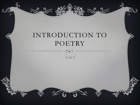 Ppt Introduction To Poetry Powerpoint Presentation Free Download