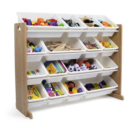 Humble Crew Kids Wood Toy Storage Organizer With Chalkboard And 16