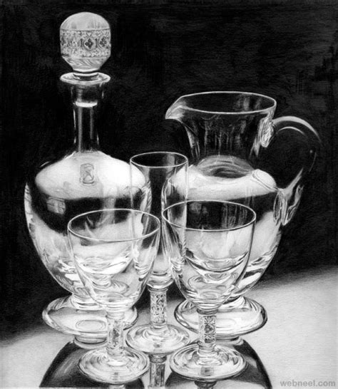 Glass Bottle Realistic Pencil Drawing By Rosaria Battiloro 28 Preview